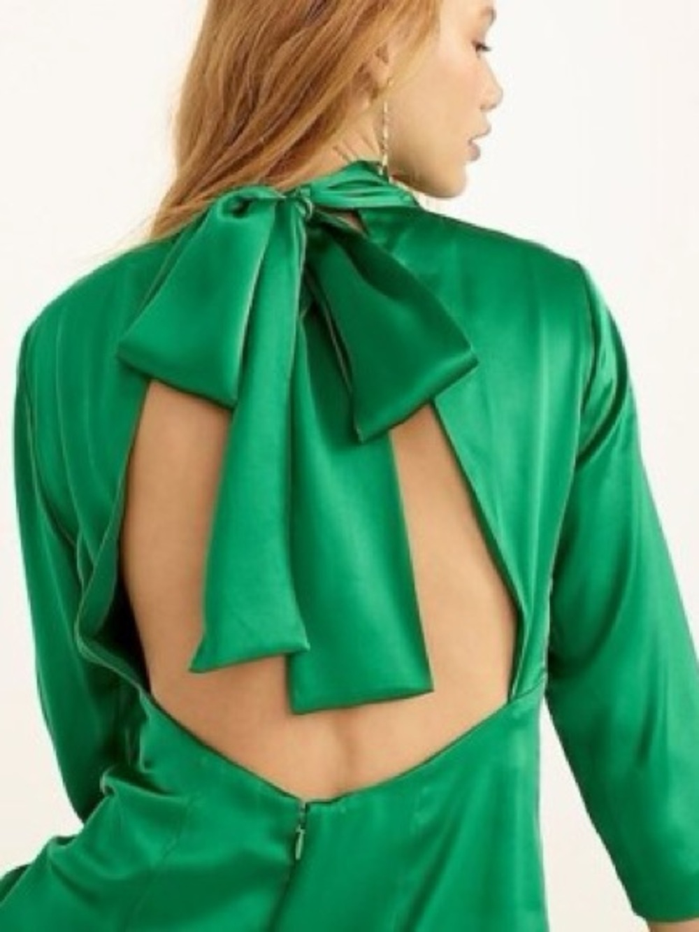 J. Crew Collection open-back silk charmeuse dress - emerald